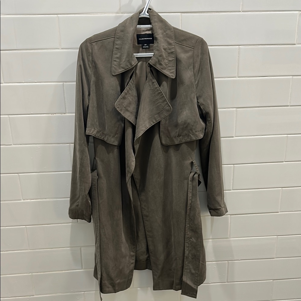 Club Monaco Olive Green Trench Coat